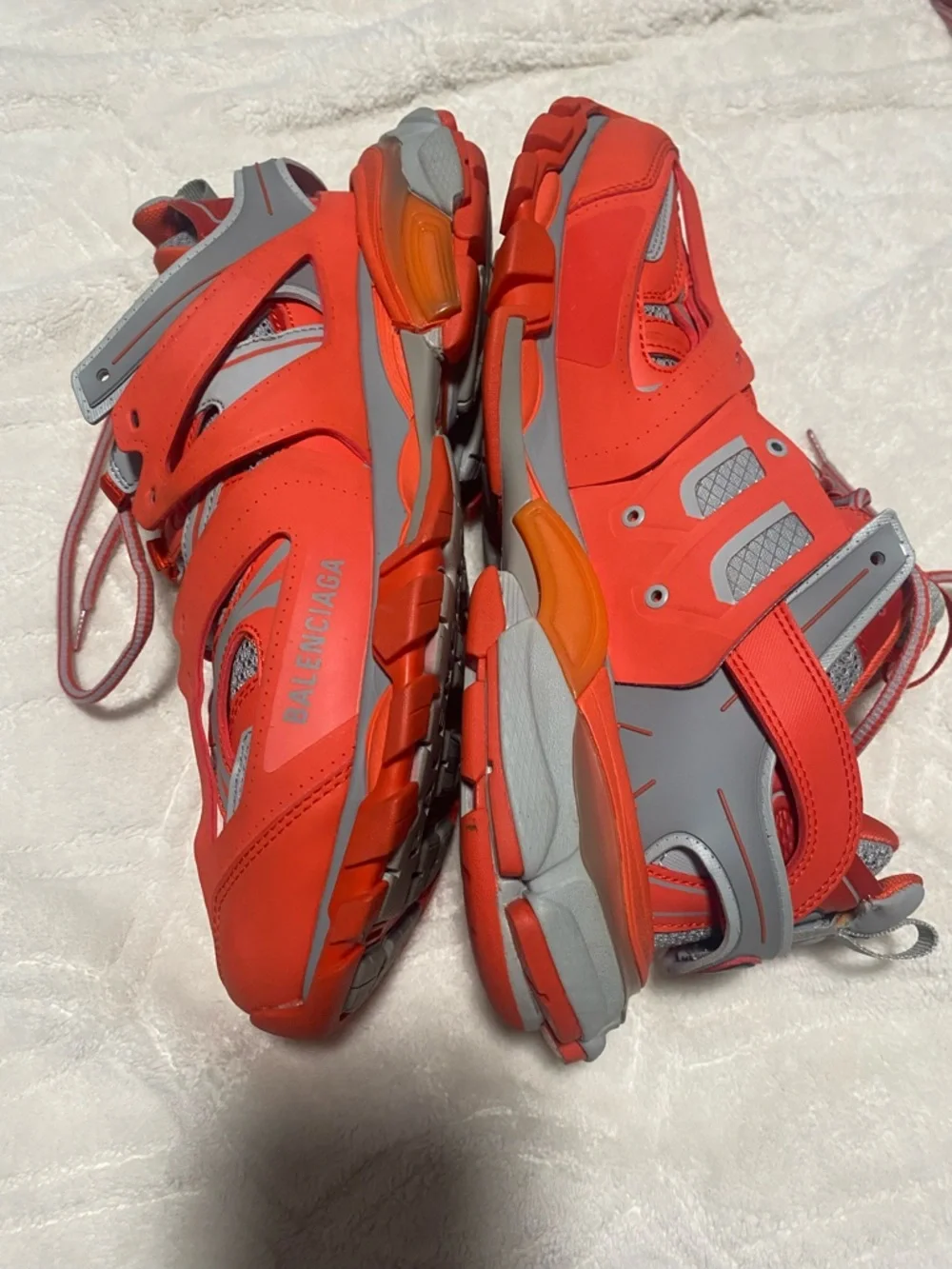 Balenciaga Orange Gray Layered Track Sneakers - Picture 7 of 16